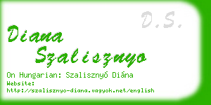 diana szalisznyo business card