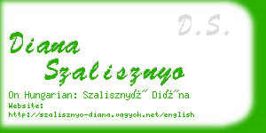 diana szalisznyo business card